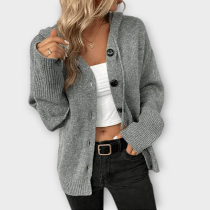 Knitted cardigan with buttons