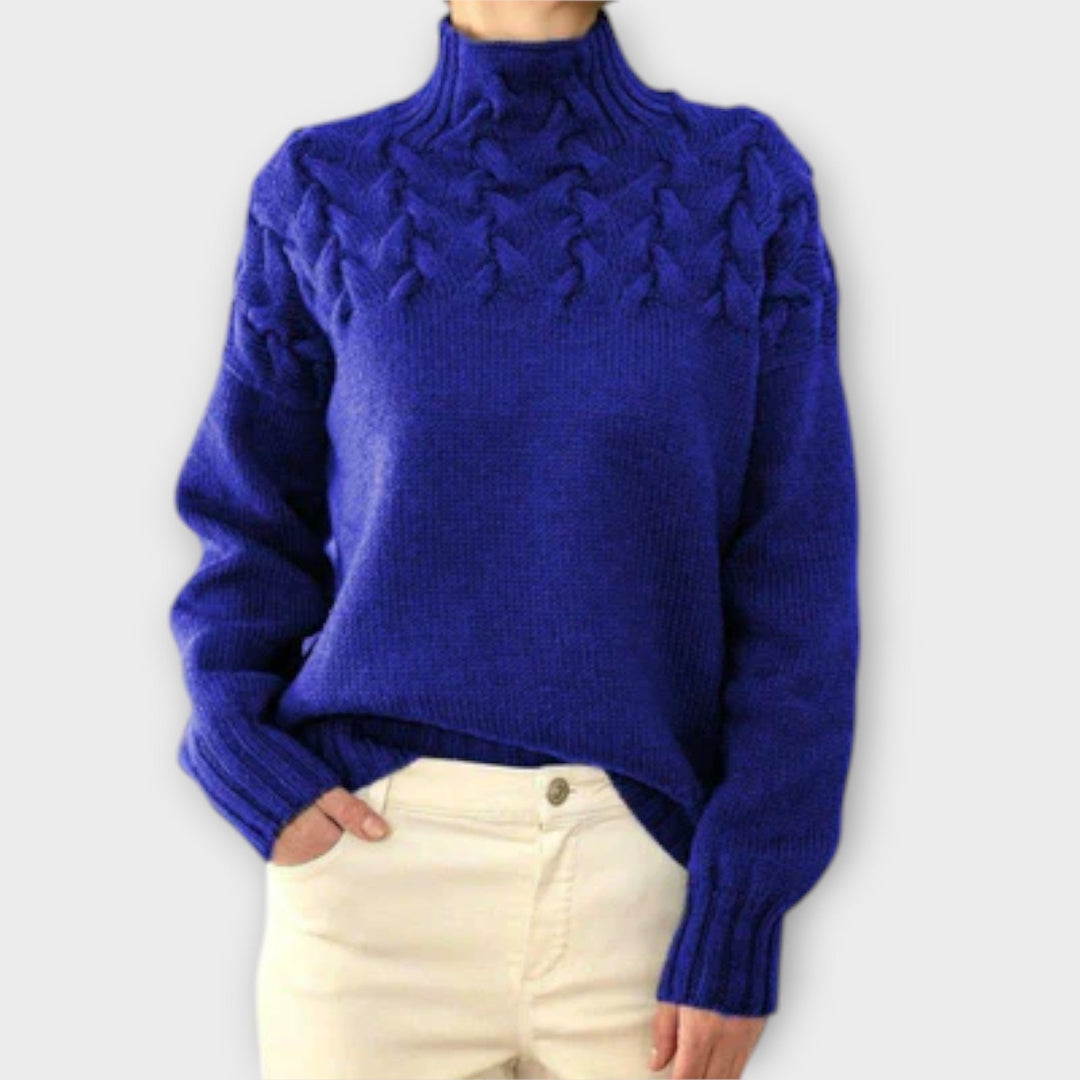 Ladies' Sweater with Cable Knit Detail